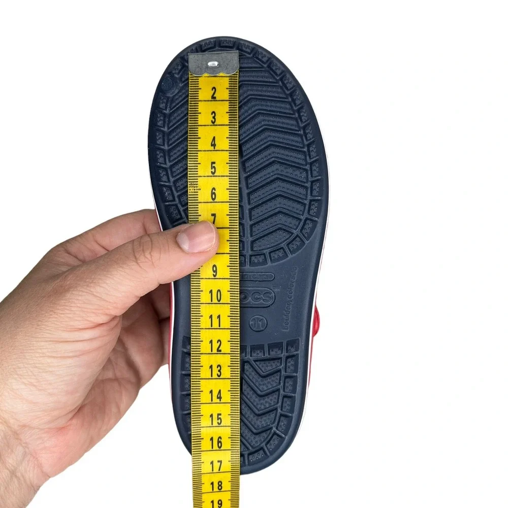 Crocs Little Boys Girls Sandals Size 11 Navy Blue Red Water Friendly Lightweight